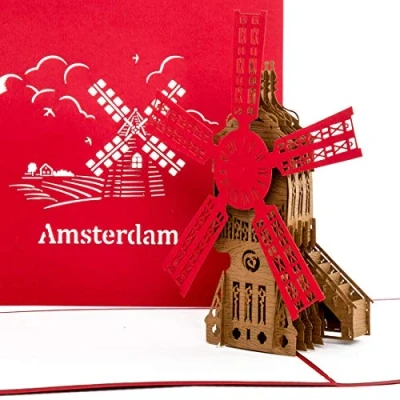 Image de &#039;Carte de POP UP 3D Amsterdam Moulin à vent Carte rabat Amsterdam, Voyage Bon d&#039;achat Holland, Card, souvenirs