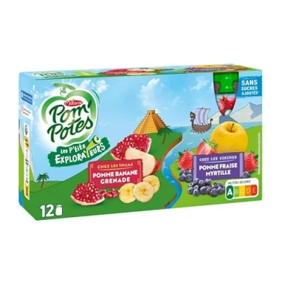 Image de COMPOTE GOURDES SANS SUCRES AJOUTES LES P&#039;TITS EXPLORATEURS , POM&#039;POTES, LOT DE 2