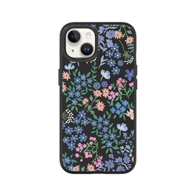 Image de RhinoShield Coque Compatible avec [iPhone 13/14] SolidSuit Fine Technologie d&#039;absorption des Chocs et Finition Premium Mate Noir [Douces Violettes]