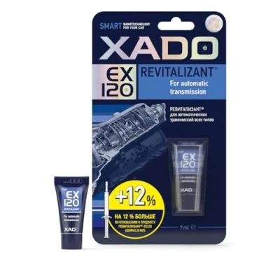 Image de XADO EX120 Réparation de transmission automatique avec volume 9 ml Entretien pour CVT et autres types Additif ATF agent protection Réduit l&#039;adhérence, les secousses