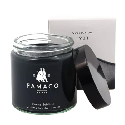 Image de Famaco Crème Sublime 100 ml GRIS ANTHRACITE Cire d&#039;Abeille, de Carnauba &amp; Huile d&#039;Argan Recolore et Hydrate le Cuir Redonne la Brillance