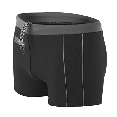 Image de Aquarti Maillot de Bain pour Homme Boxer Piscine Shorts Grande Taille, 010 Noir/Gris, L