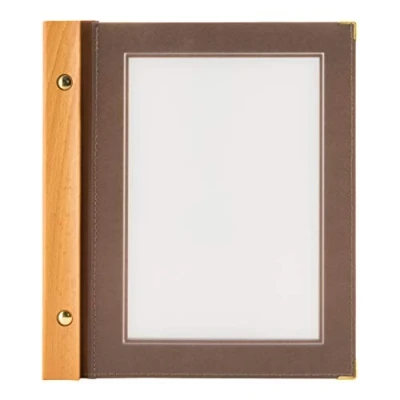 Image de Securit Wood A5 Protège menus, 2 Double Inserts Inclus (présente 4 Pages A5)