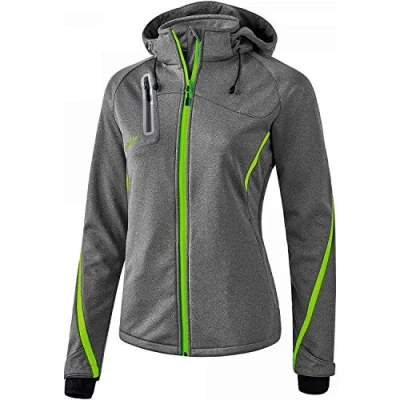 Image de Erima Veste Softshell Fonction Femme, Gris Mélange/Green Gecko, FR : 48 (Taille Fabricant 46)