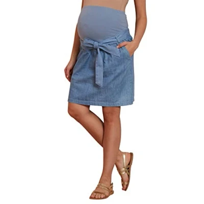 Image de Vertbaudet Jupe en jean femme grossesse ceinture double pierre 32