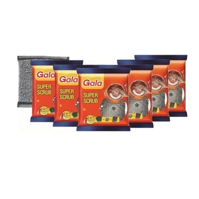 Image de GALA Super Scrub Lot de 6 gommages en acier Noir