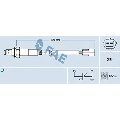 Image de FAE 77323 Sonde lambda de régulation DAEWOO: Matiz I 3/5 portes, Rezzo, Nubira Berline