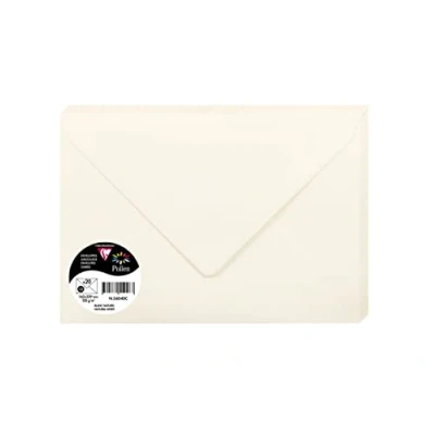 Image de Clairefontaine 56040C Paquet de 20 Enveloppes Gommées Format C5 16,2x22,9cm 120g/m² Coloris Blanc Naturel Invitation Evènements et Correspondance Gamme Pollen Papier Premium