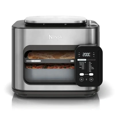 Image de Ninja Combi 12 en 1 Multi Cuiseur, Four &amp; Friteuse sans huile, Fonctions de Cuisson, Repas Taille Familiale 15 Minutes*, avec Plateau Cuisson,Poêle et Guide Recettes, Gris, SFP700EU.