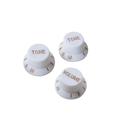 Image de Alnicov Boutons de commande guitare 1 volume 2 tons compatibles avec les pièces électrique style Fdstrat Stratocaster (blanc)