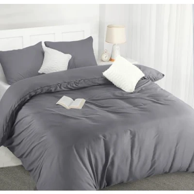 Image de Utopia Bedding Housse de Couette 260x220 cm avec 2 Taies d&#039;oreiller 50x75 (Gris) Parure Lit 220 x 260 Ensembles Housses en Microfibre brossée Douce