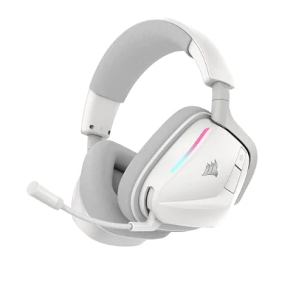 Image de Corsair Void v2 Casque de Jeu sans Fil avec Bluetooth pour PC, PS5, PS4, Switch et Mobile Dolby Atmos, Batterie 70 Heures, Double, Chargement Rapide Blanc