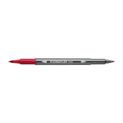 Image de STAEDTLER 3001 Feutre de Coloriage Aquarellable Double Pointe Pinceau 1 6 mm et Fine 0,5 0,8 Rouge Anglais 241