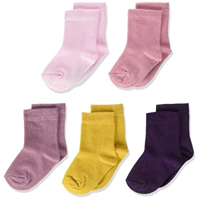 Image de Minymo 5er Pack Socken in Verschieden Farben Chaussettes, Multicolore (Shadow Purple 664), 19 22 (Taille Fabricant: 19) Bébé Fille