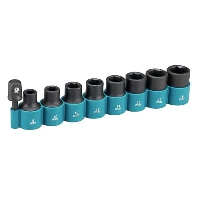 Image de Ensemble de 8 douilles + adaptateur 1/4&quot; pour visseuse à chocs MAKITA B 54645