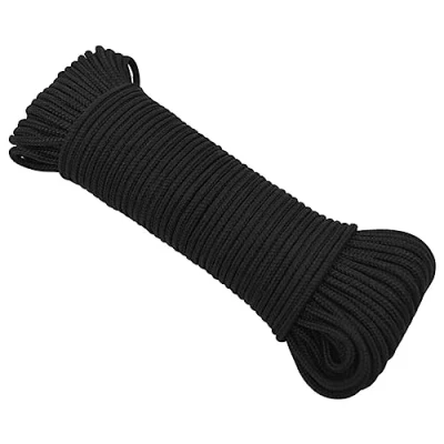 Image de vidaXL Corde de Bateau Levage Câble d&#039;Amarrage Ancrage Navire Lignes Gréement à Linge Noir Complet 5 mm 50 m Polypropylène