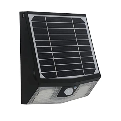 Image de Voltman VOM069215 VOM69215 Applique Solaire Modèle Eos Noir 700 Lm 4000 K IP65 avec Détecteur de Mouvement,