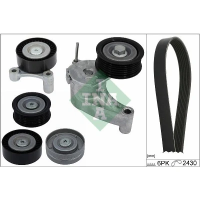 Image de INA 529 0554 10 Jeu de courroies trapézoïdales à nervures Contrôler et changer roue libre alternateur si nécessaire VOLVO: XC60 I, V60 S60 II