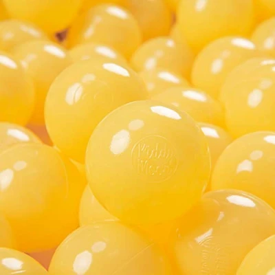 Image de KiddyMoon 50 ∅ 7Cm Balles Colorées Plastique pour Piscine Enfant Bébé Fabriqué en EU, Jaune
