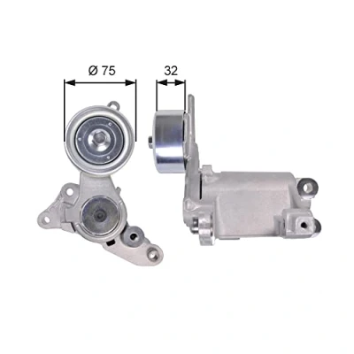 Image de GATES T39135 Poulie Tendeur FleetRunner Micro V Stretch Fit TOYOTA: HILUX 3 Pick up, HIACE 4 Kasten, 6 up