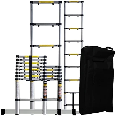 Image de Échelle télescopique en Aluminium Craftfull 3 échelons Sac de Transport Marque Allemande qualité 2/2,6/2,9/3,2/3,8/4,1/4,4 mètres d&#039;escalier