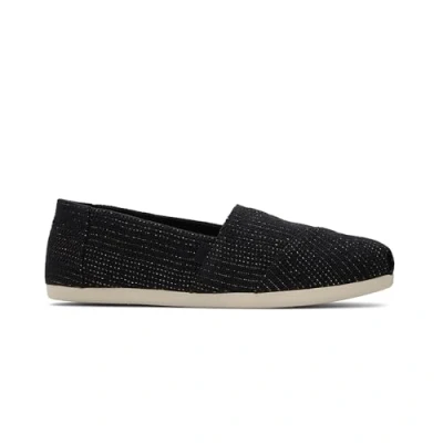 Image de TOMS Alpargata Semelle de mocassin Femme, Black Metallic Linen Stripe, 37 EU