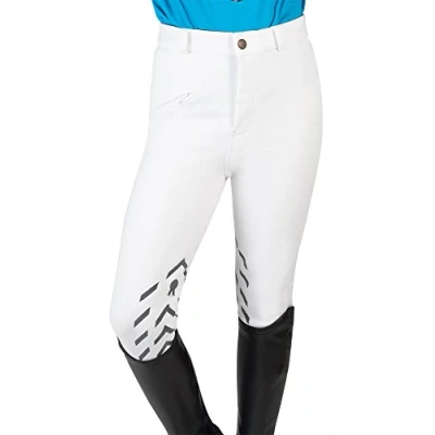Image de PFIFF 102456 Piccola Pantalon d&#039;équitation pour Enfant avec poignées en Silicone et Chevilles élastiques Blanc/Gris Taille 164