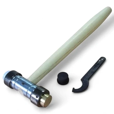Image de Marteau 3 en 1 nylon, laiton et fibre pour fabrication de bijoux, faces plates interchangeables, maillet combiné, outils artisanaux, 120 g PTL®
