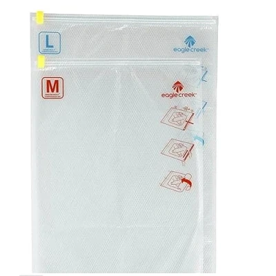 Image de Eagle Creek Pack It sacs de compression pour voyage (M/L) avec valve pression unidirectionnelle et fermeture éclair un emballage efficace des voyage, résistants à l&#039;eau Blanc