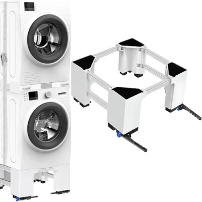 Image de NIUXX Support Machine à Laver avec Roulettes, Socle de 28cm Haut, Linge Réglable pour Lave Linge, Adapté aux et Sèche Capacité Charge 400 kg