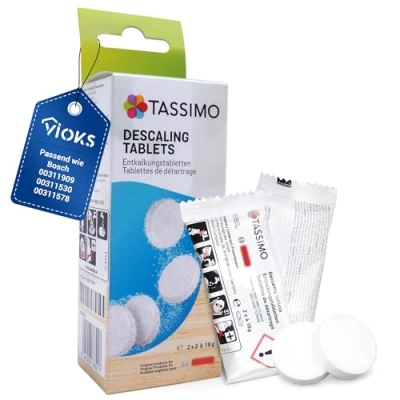 Image de VIOKS Lot de 4 Tablettes détartrantes rechange pour machine à café Bosch Siеmens 00311530 311909 00311909 anti calcaire Tassimo TCZ6004