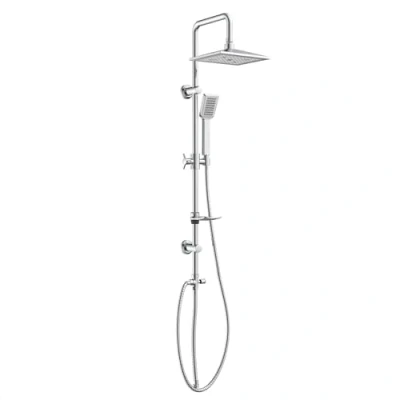 Image de EISL DX12007 Easy Cool Set de douche 2 en 1 avec grande à effet pluie (22 x 19 cm) et douchette main, idéal pour équiper les trous perçage existants Chromé
