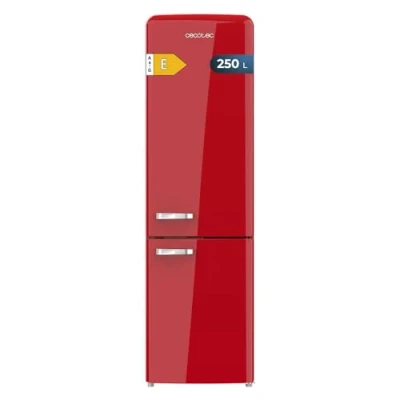Image de Cecotec Refrigerateur Congelateur Combiné Bolero CoolMarket Combi Origin 250 NF Red E. Réfrigérateur 250L, rouge rétro, No Frost, Multi Air Flow, Fast Cooling, classe E