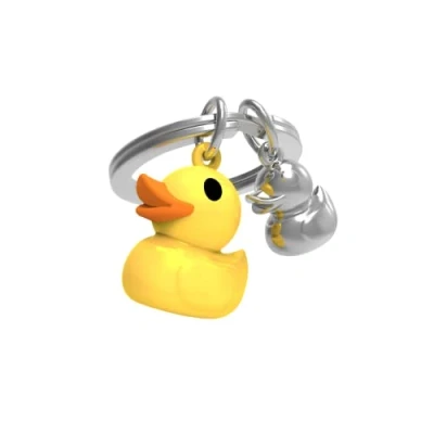 Image de O meta[l]morphose Porte clés Canard jaune et son bébé argenté MTM925 05
