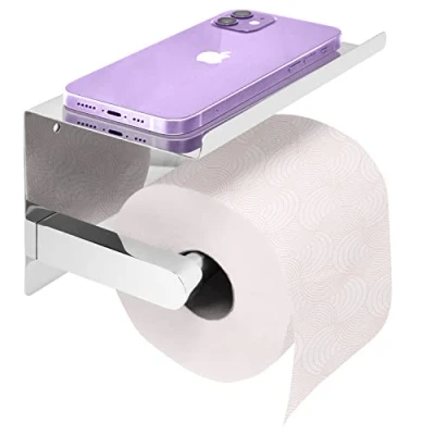 Image de Joejis Porte Papier Toilette en INOX Adhésif adhesif Derouleur Pratique Distributeur à étagère (Chrome)