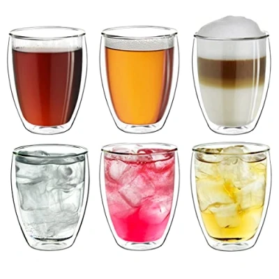 Image de Creano Verre Thermique XXL à Double paroi 400 ML, café/Verre thé/Latte Macchiato Extra Large résistant la Chaleur en borosilicaté, Lot de 6