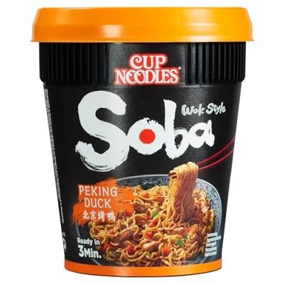 Image de Nissin Soba Cup Saveur Pecking Duck 1 Carton de 8 Cups 87 g