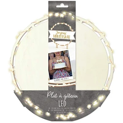 Image de SCRAP COOKING 4950 ScrapCooking Lumineux LED Plat Rond Diamètre 26,5 cm pour Gâteaux, Tartes, Pâtisseries &amp; Desserts Accessoire Décoration Anniversaire, Fêtes, Noël