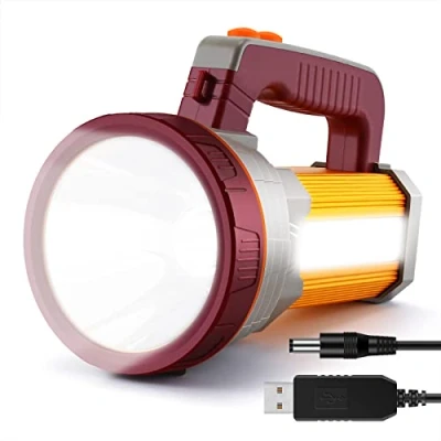 Image de Lampe torche rechargeable Af Wan portable puissante à LED super lumineuse 9000 mAh 7000 lumens avec lumière latérale Étanche Charge USB téléphone