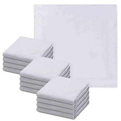 Image de JEMIDI 12x mouchoirs tissus homme Lot de 12 40 x cm réutilisables en coton Lavables machine et compatibles avec sèche linge