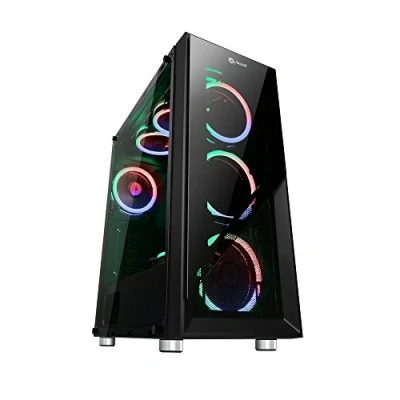 Image de TALIUS Boîtier ATX Gaming Valkyria LED RGB USB 3.0 d&#039;ordinateur (Midi Tower, PC, ATX, Noir, Jeu, 0,6 mm)