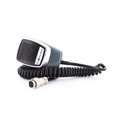 Image de Midland T059.01, Microphone De Radio CB Authentique, Compatible avec Alan 48, 68S, 8001Xt, À 4 Broches, Couleur Gris