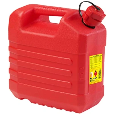 Image de EDA Jerrican Essence 20 L avec Bec Verseur Rigide Homologué pour Carburant et Hydrocarbures 35 x 23 36,5 cm Rouge