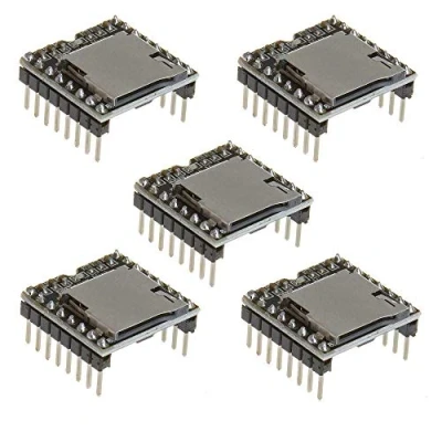 Image de ICQUANZX YX5200 Lot de 5 mini lecteurs MP3 lecteur Voice Decode Board Supporte carte TF U Disk IO/Serial Port/AD pour Arduino