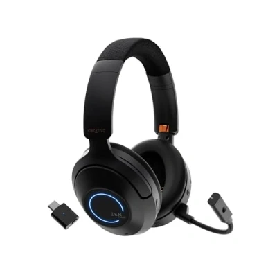Image de Creative Zen Hybrid Pro (Classic) Casque Circum aural sans Fil avec Bluetooth Le Audio, BT L3 Émetteur Audio et Micro à Perche, jusqu&#039;à 100 Heures, Annulation Active du Bruit Hybride