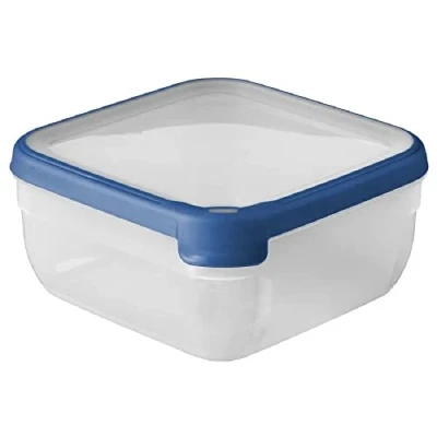 Image de CURVER Boîte alimentaire carrée multi usage 2,5L en polypropylène 100% recyclé, 20x20x9,5 cm, adapté au Micro Ondes, Lave Vaisselle, Congélateur bleu, pour la cuisine