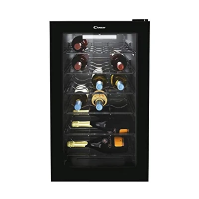 Image de Candy DiVino CWC 021 M/N Cave à Vin de mise en service 73 litres, 21 bouteilles, conservation 7 18C, Interface Mécanique, 6 Clayettes métal, 39 d(B)A, poignées intégrées, couleur noire