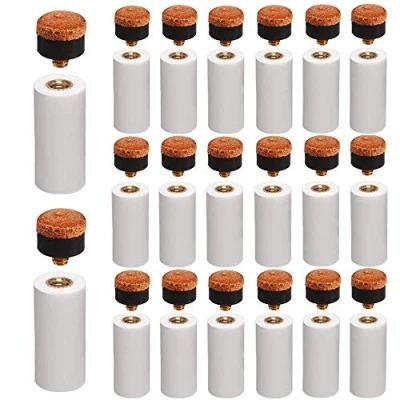 Image de Amacoam Embout Queue Billard 20 Pièces 12 mm Rigide de Cue Conseils Laiton à Visser Pointes Rechange avec Bâton Embouts pour Queues Brown