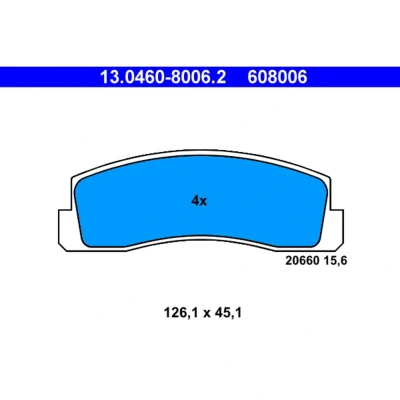 Image de ATE 13.0460 8006.2 Jeu de plaquettes frein non préparé pour indicateur d&#039;usure, contact signal d&#039;usure exclu LADA: Niva 2,