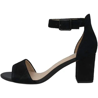 Image de Clarks Deva Mae, Escarpins bride cheville Femme, Noir (Black Suede), 41.5 EU